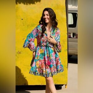 NWT Antica Sartoria Giacomo Cinque Sequin Tassel Italian Capri Mini Sun Dress